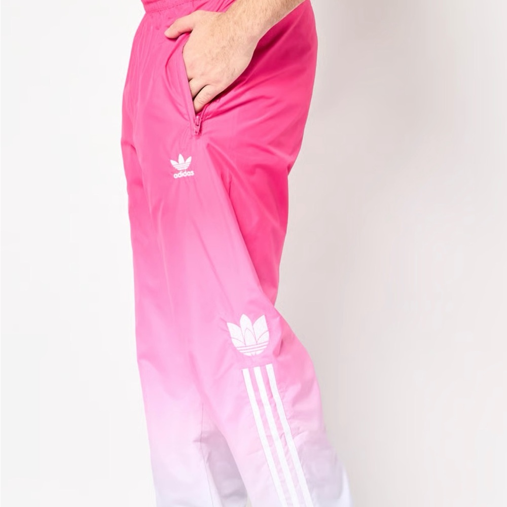 Adidas Pink and White Gradient Sweatpants